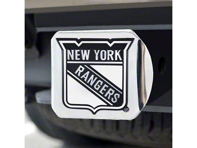 Hitch Cover with New York Rangers Logo; Chrome (Universal; Some Adaptation May Be Required)