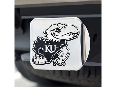 Hitch Cover with University of Kansas Logo; Chrome (Universal; Some Adaptation May Be Required)