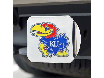 Hitch Cover with University of Kansas Logo; Chrome (Universal; Some Adaptation May Be Required)