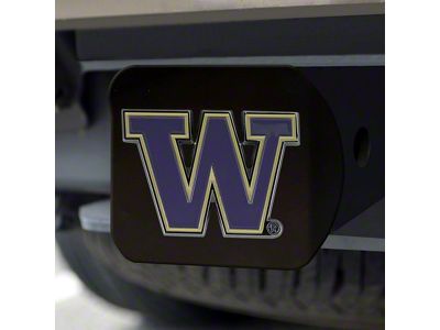 Hitch Cover with University of Washington Logo; Purple (Universal; Some Adaptation May Be Required)