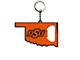 Keychain Bottle Opener with Oklahoma State University Logo; Orange