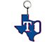 Keychain Bottle Opener with Texas Rangers Logo; Blue and Red