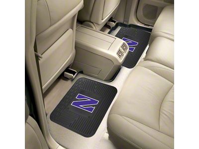 Molded Rear Floor Mats with Northwestern University Logo (Universal; Some Adaptation May Be Required)