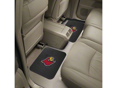 Molded Rear Floor Mats with University of Louisville Logo (Universal; Some Adaptation May Be Required)