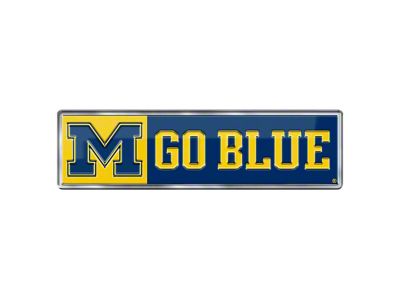 University of Michigan Embossed Emblem; Blue (Universal; Some Adaptation May Be Required)