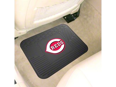 Utility Mat with Cincinnati Reds Logo; Black (Universal; Some Adaptation May Be Required)