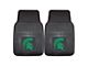 Vinyl Front Floor Mats with Michigan State University Logo; Black (Universal; Some Adaptation May Be Required)