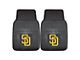 Vinyl Front Floor Mats with San Diego Padres Logo; Black (Universal; Some Adaptation May Be Required)