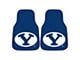 Carpet Front Floor Mats with BYU Logo; Blue (Universal; Some Adaptation May Be Required)