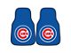 Carpet Front Floor Mats with Chicago Cubs Logo; Blue (Universal; Some Adaptation May Be Required)