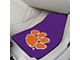 Carpet Front Floor Mats with Clemson University Logo; Purple (Universal; Some Adaptation May Be Required)