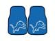 Carpet Front Floor Mats with Detroit Lions Logo; Blue (Universal; Some Adaptation May Be Required)