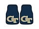 Carpet Front Floor Mats with Georgia Tech Logo; Blue (Universal; Some Adaptation May Be Required)