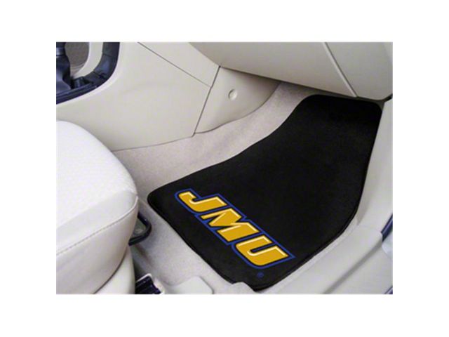 Carpet Front Floor Mats with James Madison University Logo; Purple (Universal; Some Adaptation May Be Required)