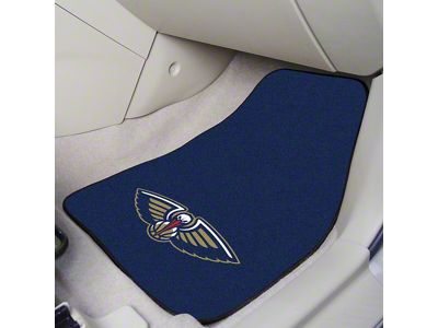 Carpet Front Floor Mats with New Orleans Pelicans Logo; Navy (Universal; Some Adaptation May Be Required)