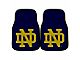 Carpet Front Floor Mats with Notre Dame Logo; Navy (Universal; Some Adaptation May Be Required)