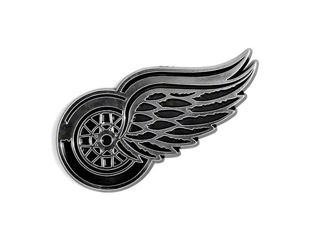 Detroit Red Wings Molded Emblem; Chrome (Universal; Some Adaptation May Be Required)