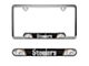 Embossed License Plate Frame with Pittsburgh Steelers Logo; Black (Universal; Some Adaptation May Be Required)