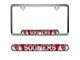 Embossed License Plate Frame with University of Oklahoma Logo; Crimson (Universal; Some Adaptation May Be Required)