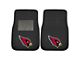 Embroidered Front Floor Mats with Arizona Cardinals Logo; Black (Universal; Some Adaptation May Be Required)