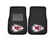 Embroidered Front Floor Mats with Kansas City Chiefs Logo; Black (Universal; Some Adaptation May Be Required)