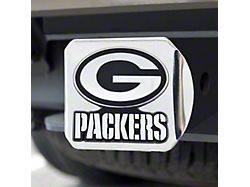 Hitch Cover with Green Bay Packers Logo; Chrome (Universal; Some Adaptation May Be Required)