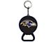 Keychain Bottle Opener with Baltimore Ravens Logo; Purple and Black