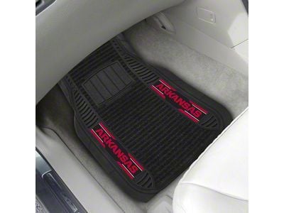 Molded Front Floor Mats with University of Arkansas Logo (Universal; Some Adaptation May Be Required)