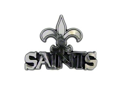 New Orleans Saints Molded Emblem; Chrome (Universal; Some Adaptation May Be Required)