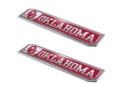 University of Oklahoma Embossed Emblems; Crimson (Universal; Some Adaptation May Be Required)