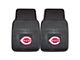 Vinyl Front Floor Mats with Cincinnati Reds Logo; Black (Universal; Some Adaptation May Be Required)