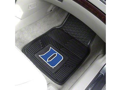 Vinyl Front Floor Mats with Duke University Logo; Black (Universal; Some Adaptation May Be Required)