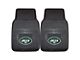 Vinyl Front Floor Mats with New York Jets Logo; Black (Universal; Some Adaptation May Be Required)