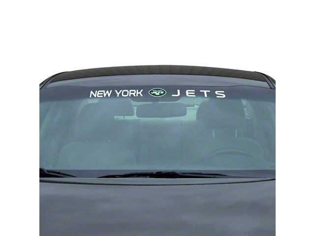 Windshield Decal with New York Jets Logo; White (Universal; Some Adaptation May Be Required)