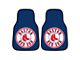 Carpet Front Floor Mats with Boston Red Sox Logo; Navy (Universal; Some Adaptation May Be Required)