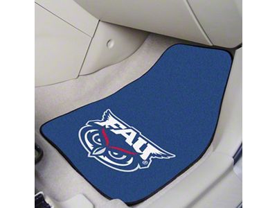 Carpet Front Floor Mats with Florida Atlantic University Logo; Blue (Universal; Some Adaptation May Be Required)