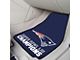 Carpet Front Floor Mats with New England Patriots Logo; Blue (Universal; Some Adaptation May Be Required)