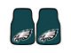 Carpet Front Floor Mats with Philadelphia Eagles Logo; Green (Universal; Some Adaptation May Be Required)