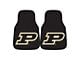 Carpet Front Floor Mats with Purdue University Logo; Black (Universal; Some Adaptation May Be Required)