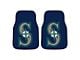 Carpet Front Floor Mats with Seattle Mariners Logo; Navy (Universal; Some Adaptation May Be Required)