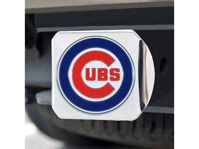 Hitch Cover with Chicago Cubs Logo; Chrome (Universal; Some Adaptation May Be Required)