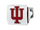 Hitch Cover with Indiana University Logo; Chrome (Universal; Some Adaptation May Be Required)