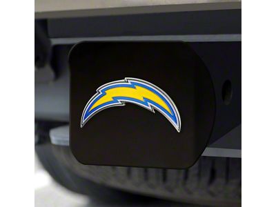 Hitch Cover with Los Angeles Chargers Logo; Yellow (Universal; Some Adaptation May Be Required)