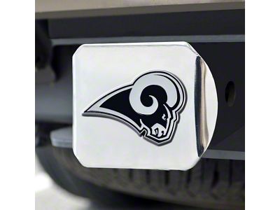 Hitch Cover with Los Angeles Rams Logo; Chrome (Universal; Some Adaptation May Be Required)