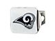 Hitch Cover with Los Angeles Rams Logo; Chrome (Universal; Some Adaptation May Be Required)