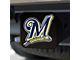 Hitch Cover with Milwaukee Brewers Logo; Black (Universal; Some Adaptation May Be Required)