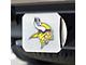 Hitch Cover with Minnesota Vikings Logo; Yellow (Universal; Some Adaptation May Be Required)