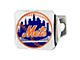 Hitch Cover with New York Mets Logo; Chrome (Universal; Some Adaptation May Be Required)