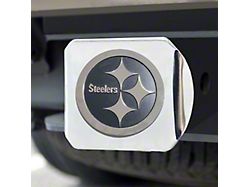 Hitch Cover with Pittsburgh Steelers Logo; Chrome (Universal; Some Adaptation May Be Required)