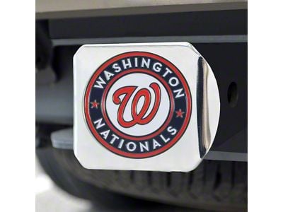 Hitch Cover with Washington Nationals Logo; Chrome (Universal; Some Adaptation May Be Required)